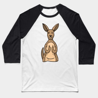Grumpy Kangaroo Holding Middle finger funny gift Baseball T-Shirt